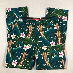 Shinesty Pants Mens 32 Giraffe Tropical Hawaiian Rainforest Print Party Novelty